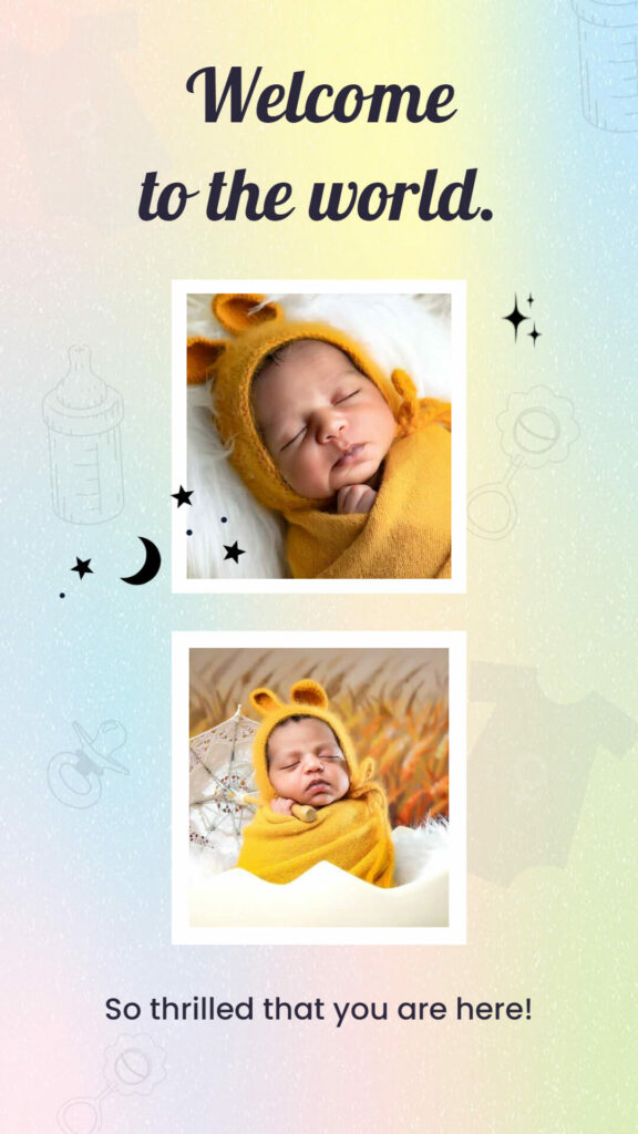 New Born Baby Instagram Collage Story 
