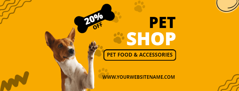 Editable Pet Shop Facebook Cover Image