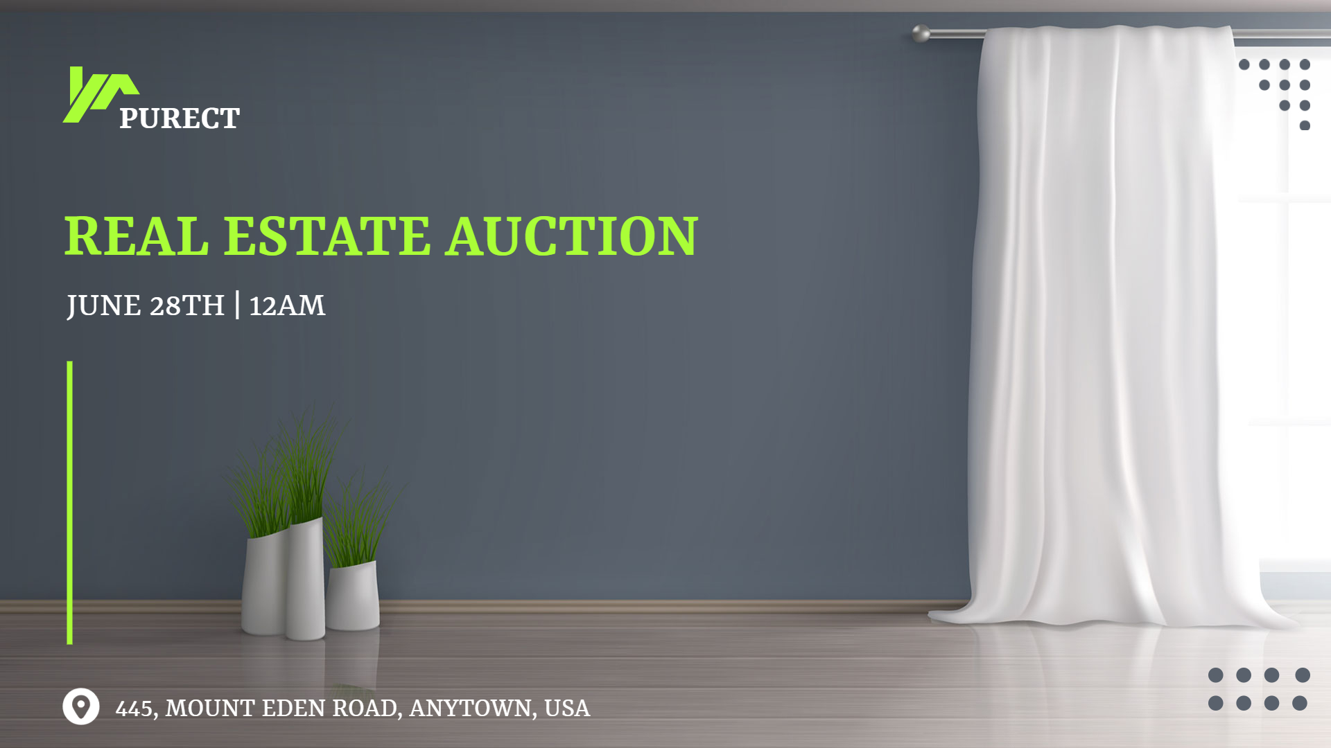 Editable Real Estate Auction Facebook Cover Image