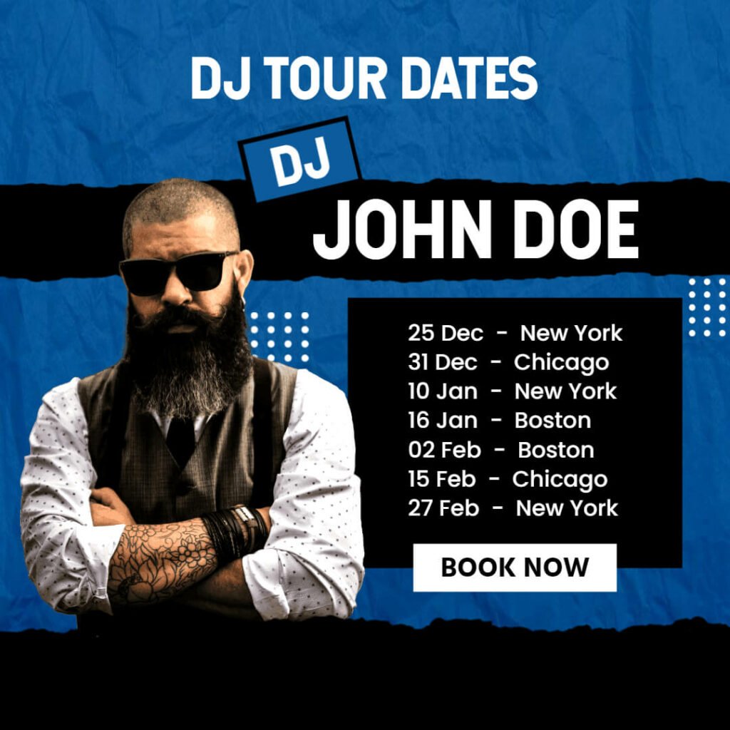 DJ Tour Dates Instagram Text Post Template