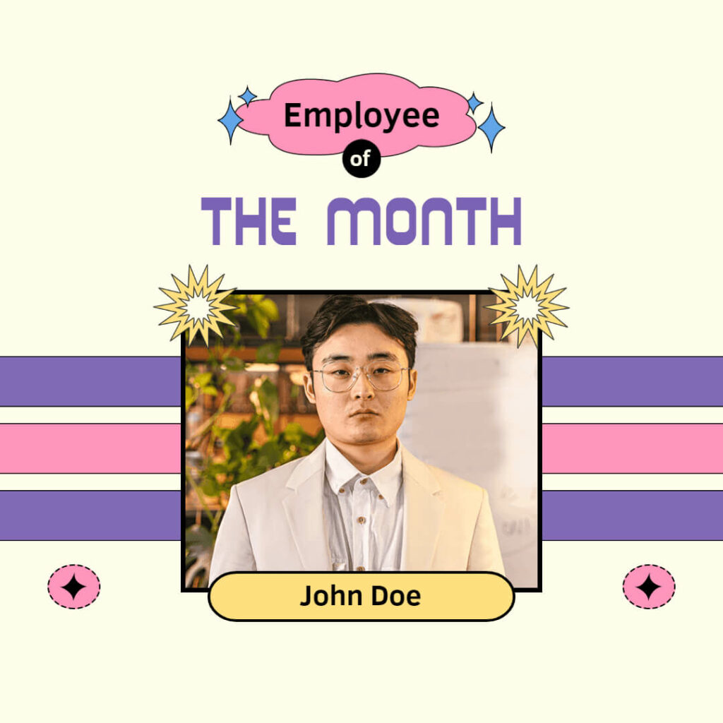 retro employee of the month instagram picture template