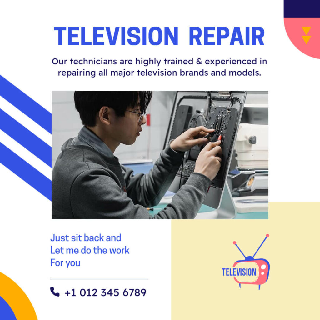 television repair insta picture Ad template