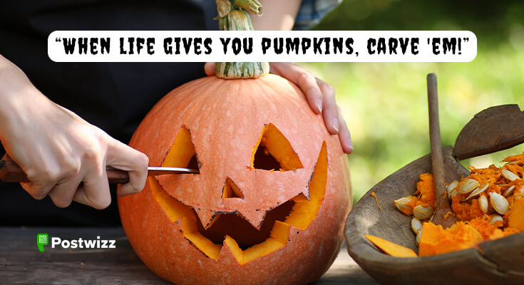 Pumpkin Carving Halloween Captions