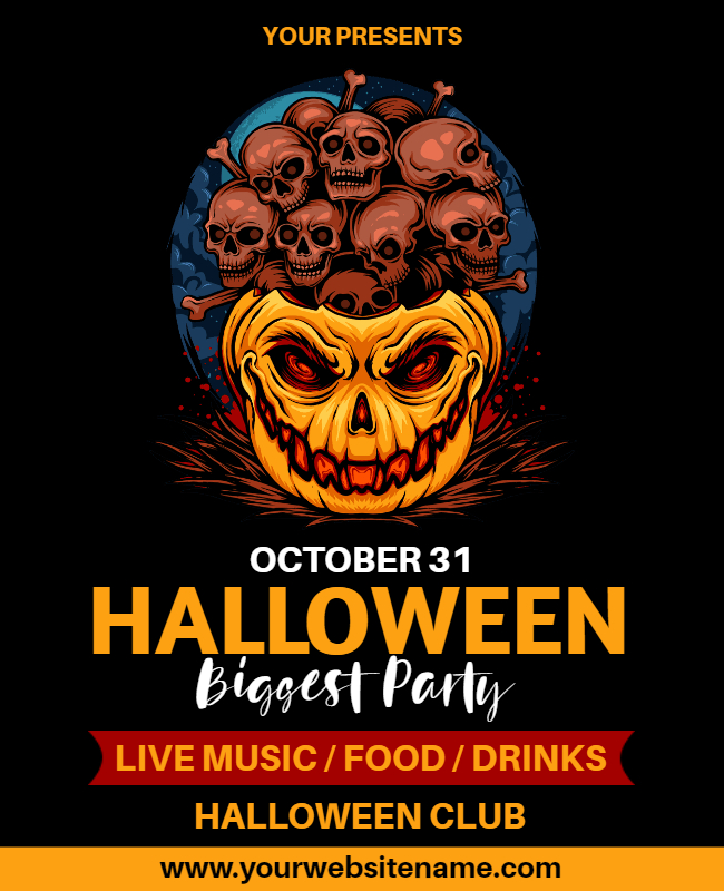 Halloween Music Party Flyer Template