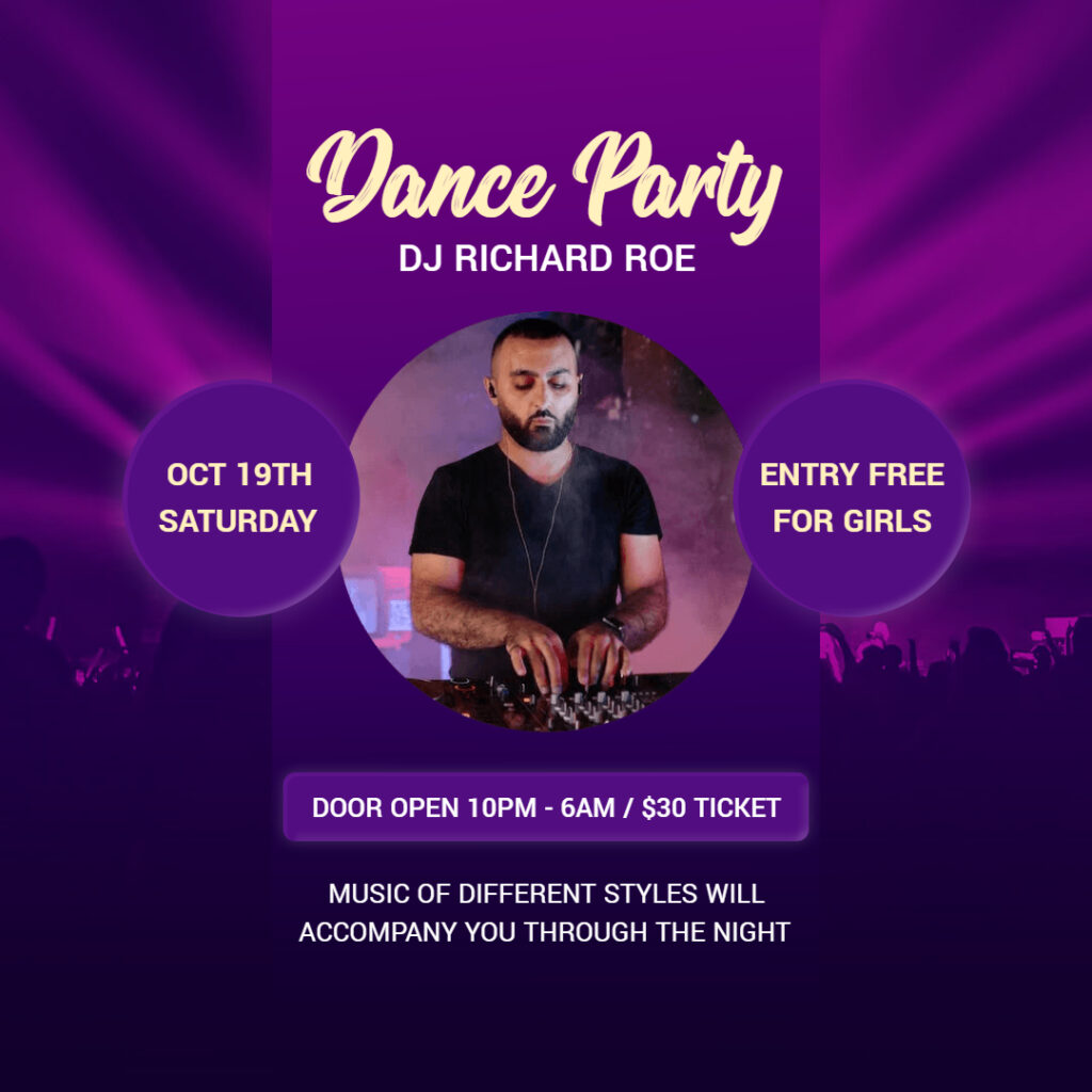 DJ Dance Party Instagram Picture Template