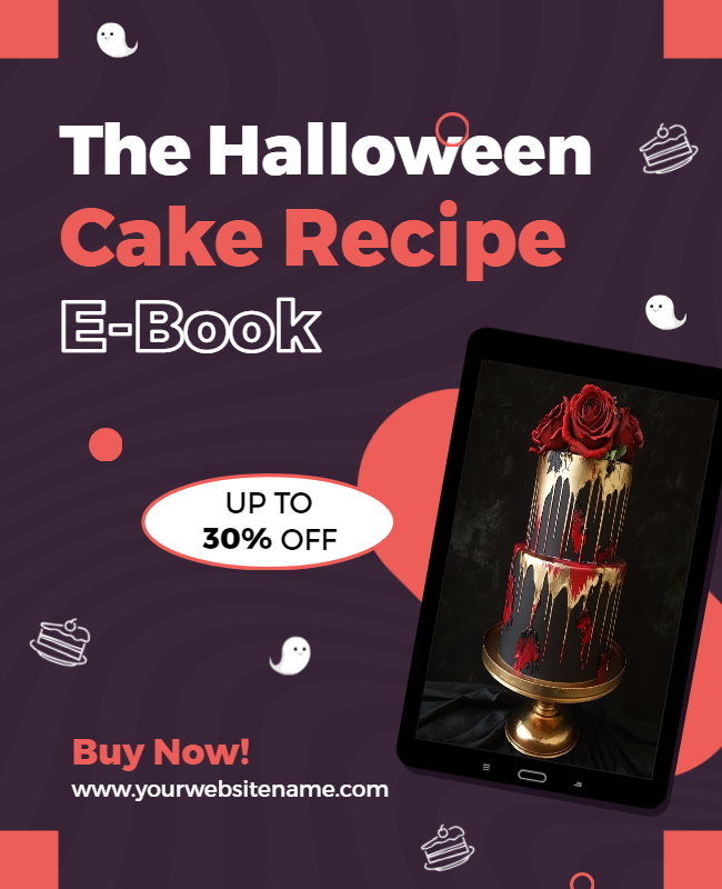 Halloween Cake Recipe Social Media Post Template