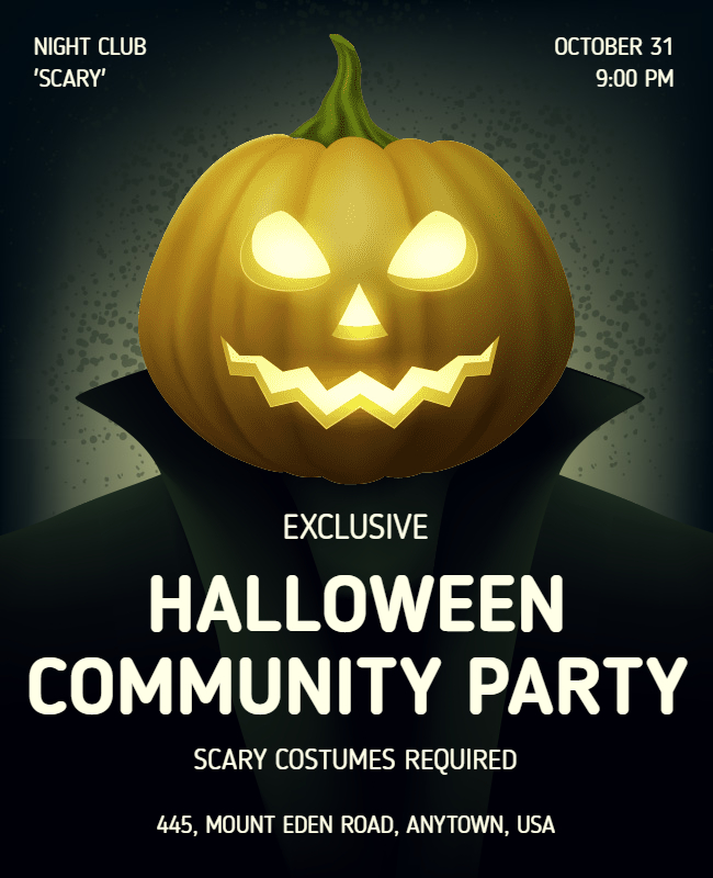 Halloween Community Party Flyer Template