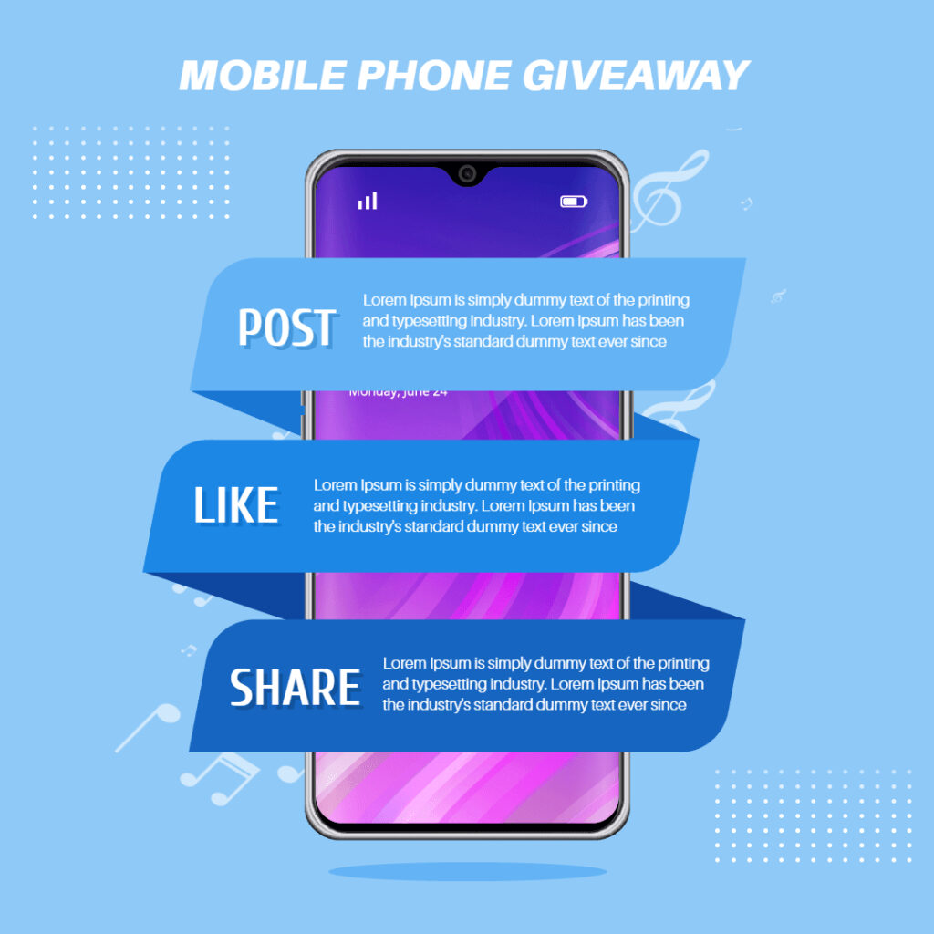 Mobile Phone Instagram Giveaway Template