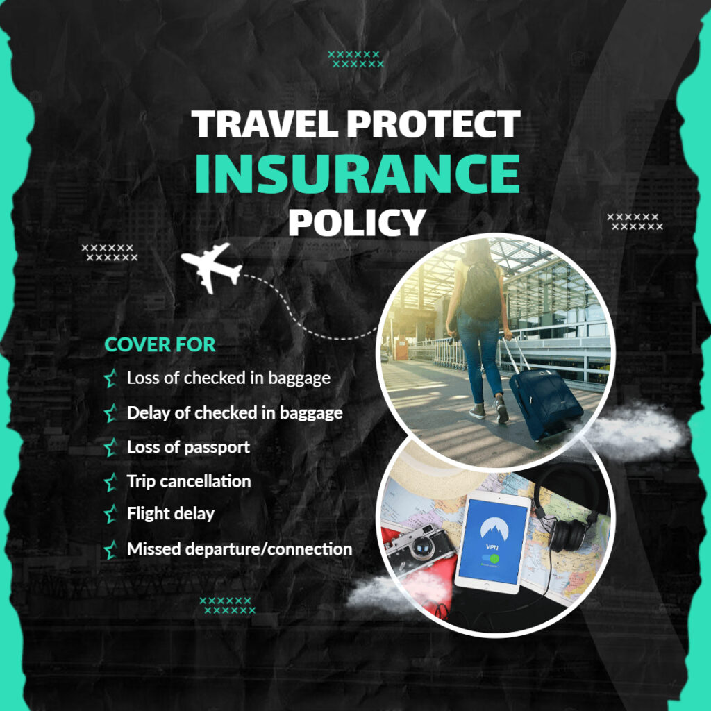 Travel Insurance Policy Instagram ad Templates