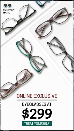 Online Glasses Shopping WhatsApp Social Media Post Template