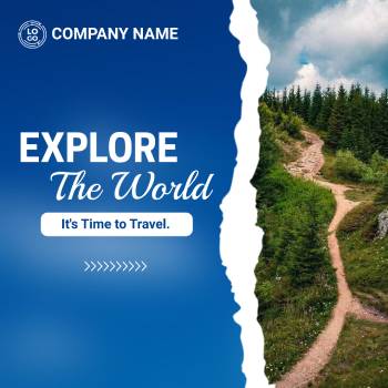 Explore Traveling Instagram Carousel Social Media Post Template
