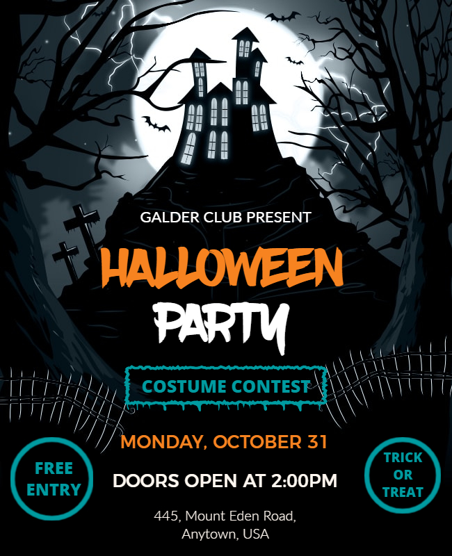 Halloween Costume Contest Poster Template