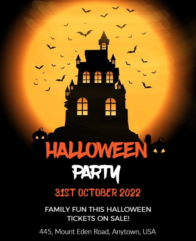 Halloween Family Party Flyer Template