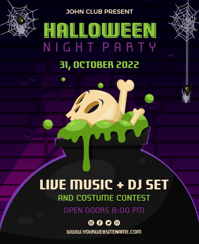Halloween Night Party Poster Template