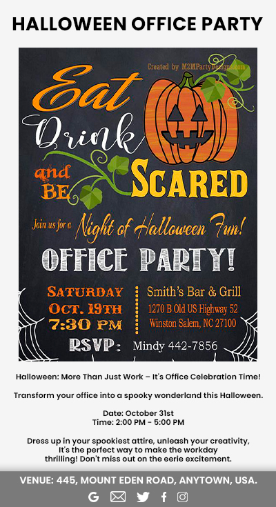 Halloween Office Party Email Invitation