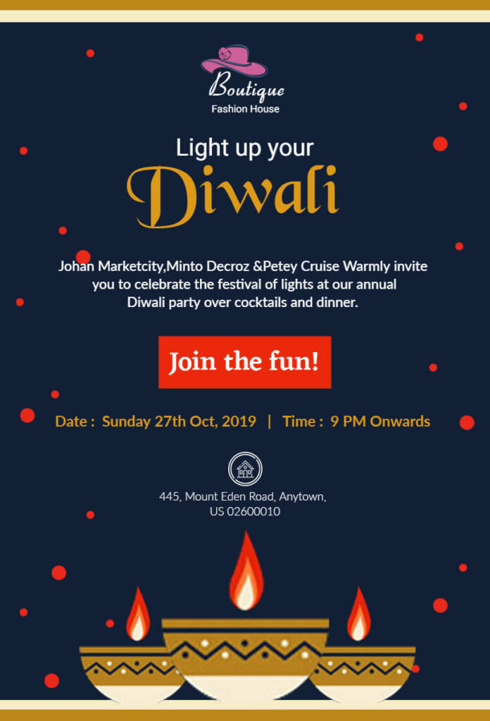 Diwali Annual Party Invite Template