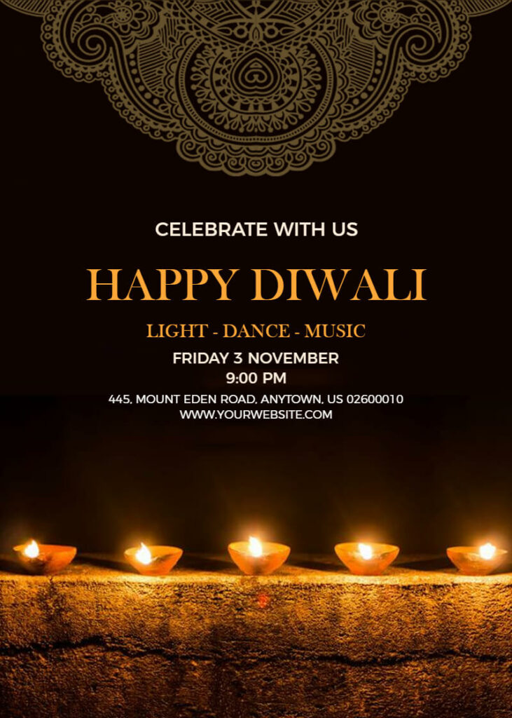 Diwali Dance Party Invite Template
