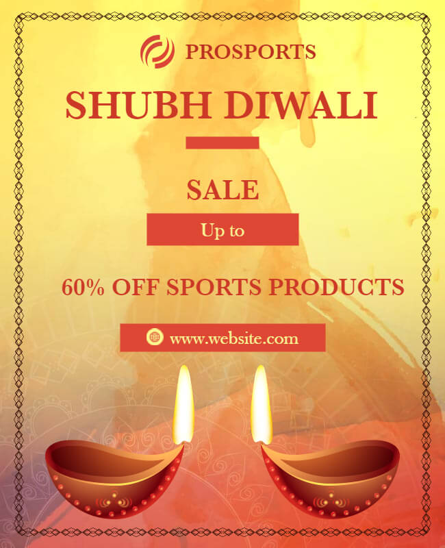 Diwali Sports Sale Invitation Template