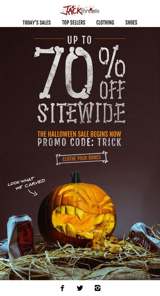 Halloween Scary Good Discounts Email Campaign
