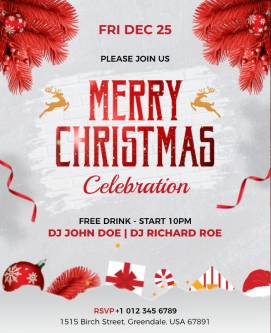 Celebration Merry Christmas Poster Template