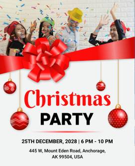 Party Invite Christmas Poster Template