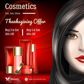 Cosmetic Offer Thanksgiving Card Template