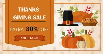 Discounts Sale Thanksgiving Card Template