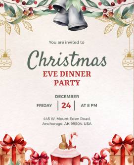 Eve Dinner Party Christmas Poster Template