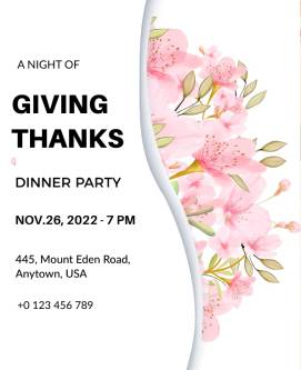 Dinner Party Thanksgiving Poster Template