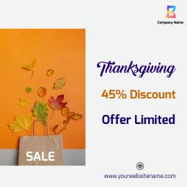 Discount Thanksgiving Card Template