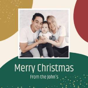 Tricolor Photo Christmas Card Template
