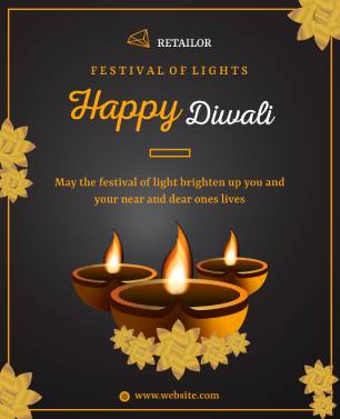 Dark Gathering Diwali Invitation Template