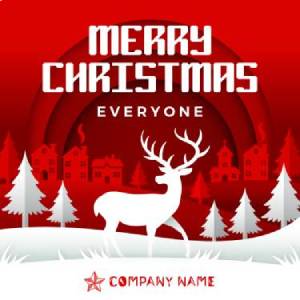 Reindeer Christmas Card Template