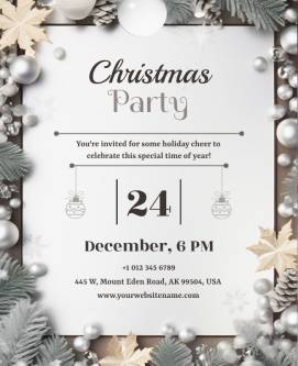 Grey Party Christmas Poster Template