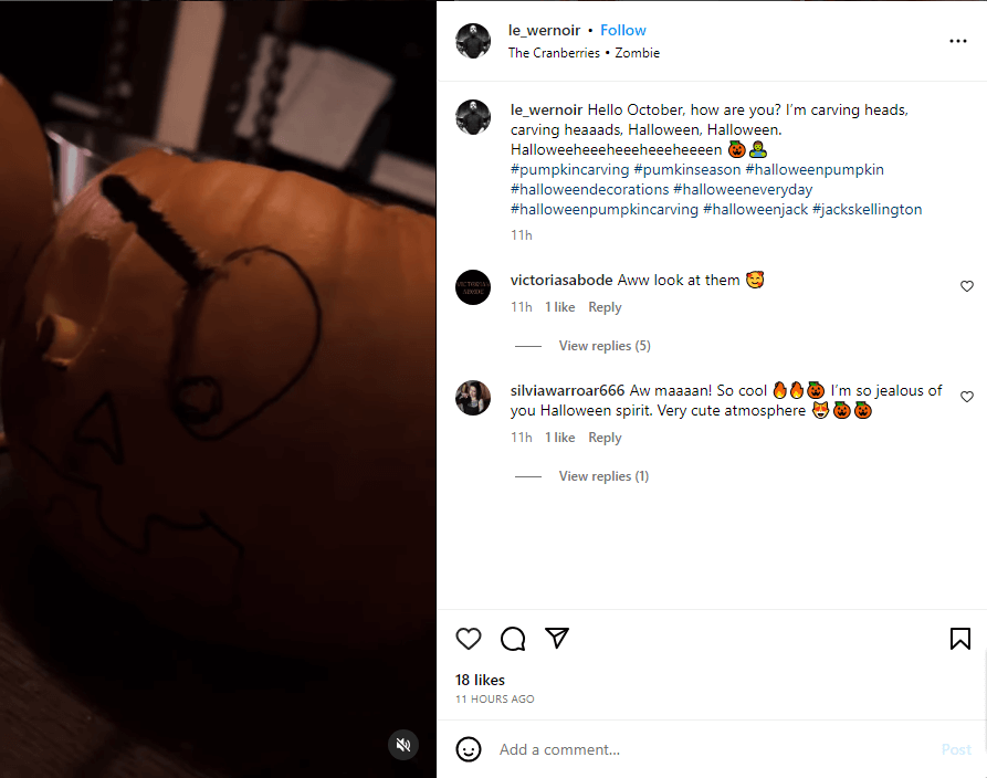Halloween Pumpkin Carving Process Instagram Post Idea