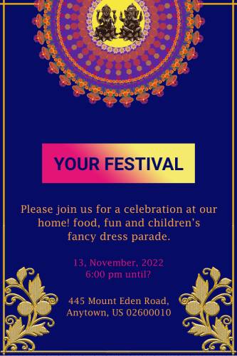 Celebration Invitation Happy Diwali Template