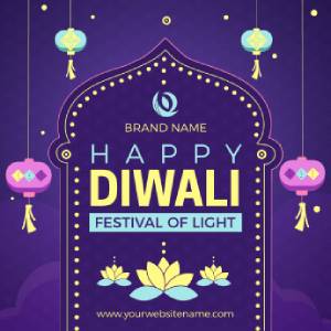 Lantern Theme Diwali Greeting Card 