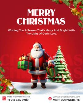 Santa Merry Christmas Poster Template