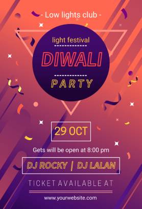 Party Invite Diwali Invitation Template