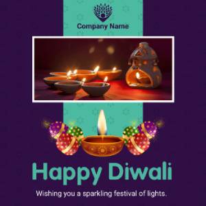 Firecracker Theme Diwali Greeting Card 