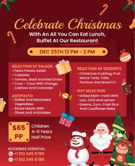 Restaurant Buffet Christmas Poster Template