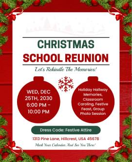 School Reunion Christmas Poster Template