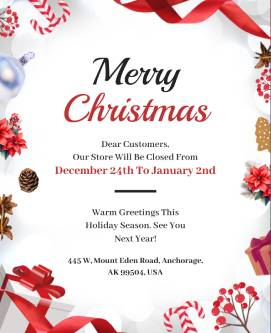 Shop Close Notice Christmas Poster Template