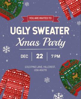 Ugly Sweater Xmas Christmas Poster Template