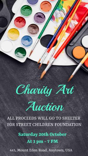 Charity Art Auction Whatsapp Status Template