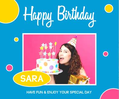 Editable Birthday Facebook Post Template